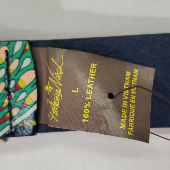 NWT Patricia Nash -Birds Of Paradise Vietri 1.25" Blue/Silver Belt Sz L Leather - Picture 12 of 12